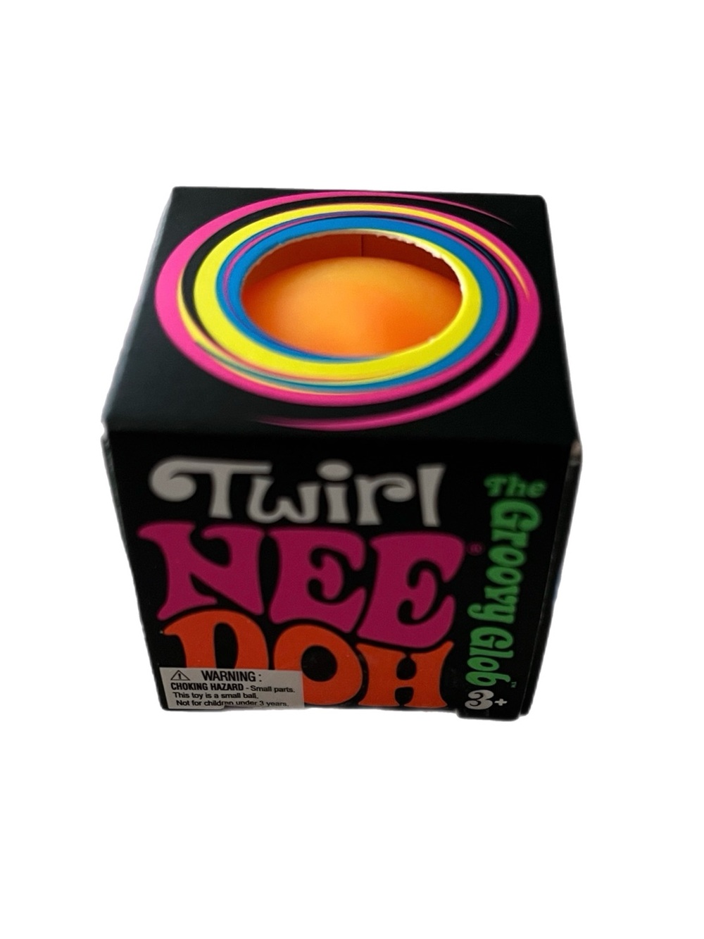 Twirl Mini NEE DOH Groovy Globe Squishy Toy - Black with Neon Accents